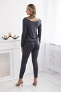 Waisted viscose jumpsuit Graphite