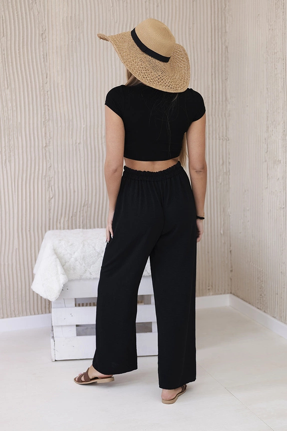 Wide-leg trousers black
