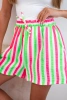Women's cotton shorts with stripes green neon