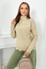 Pullover mit dekorativen Rüschen beige