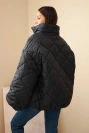 Damen-Steppjacke mit hohem Stehkragen schwarz