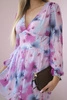 Airy dress with a floral motif blue
