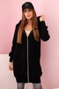 Women's insulated sweatshirt with hood and zipper black