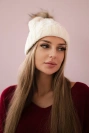 Fleecová kostkovaná čepice K226 ecru