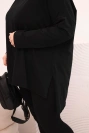 Dámská blůza Plus Size asymetrická s dlouhým rukávem černá