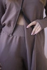 Set sweatshirt with longer side mocca