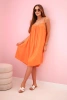 Viskosekleid mit Trägern Orange 