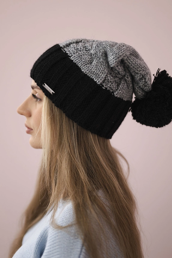 Cap with fleece Paris K212 gray+black