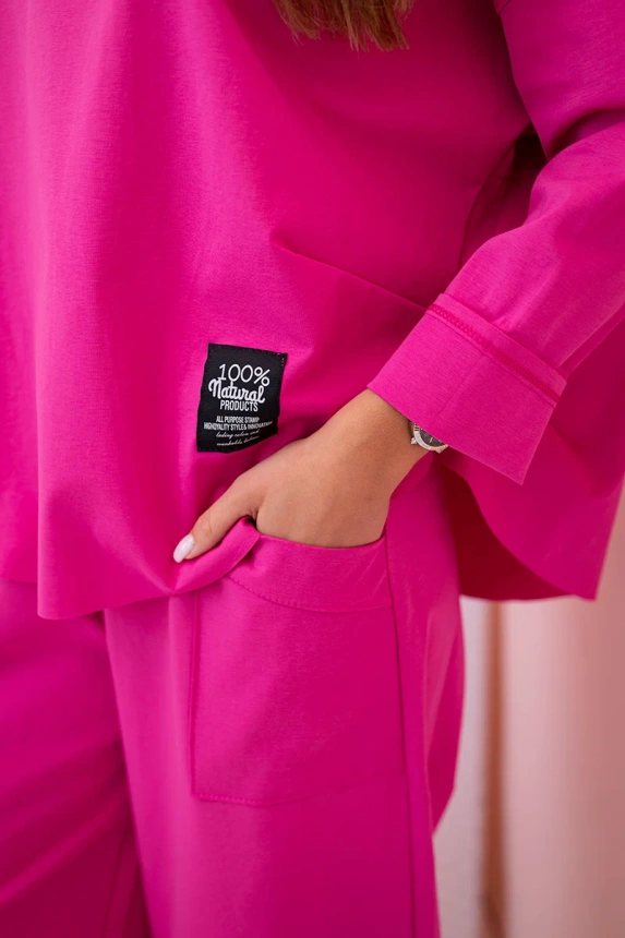 Komplet new punto bluza + spodnie różowy