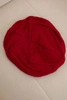 Women's winter wool hat with a loose fit and decorative weave K378 red
