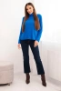 Women's viscose blouse with a turtleneck and long sleeves cobalt blue