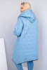 Women's Plus Size quilted jacket with a hood and sporty cuffs denim