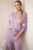 Viskose-Set Sweatshirt + Hose dunkelrosa