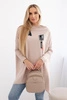 Oversize sweatshirt with asymmetrical sides beige