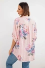 Women's cotton blouse with floral pattern powder pink