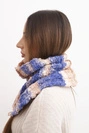 Women's soft wool cowl scarf winter turtleneck KN21 purple