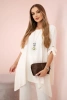 Set of blouse + pants with pendant light beige