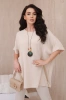 Oversized blouse with pendant beige