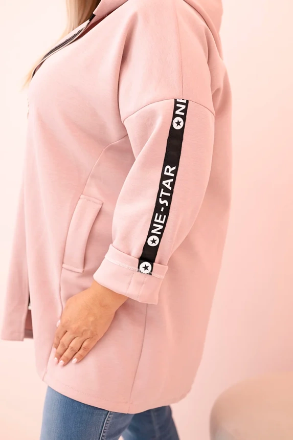 Women's butter-colored sweatshirt with decorative sleeves black