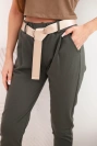Punto trousers with belt khaki