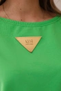 Baumwollbluse mit Rüschen an den Schultern hellgrün