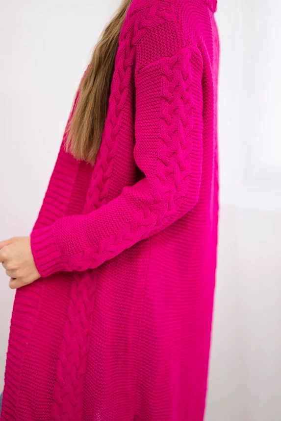 Sweater Cardigan weave the braid fuchsia