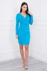 Dress fitted with a cut under the bust turquoise