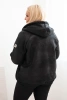 Women's Plus Size jacket with a hood and fleece black