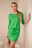 Viscose dress tied at the waist light green