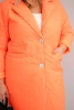 Dámska bunda Plus Size prešívaná s ozdobnými gombíkmi a golierom oranžový neon