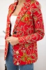 Printed cotton jacket with a button red