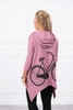 Sweatshirt with a bicycle print dark pink