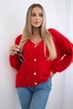 Button-down sweater red