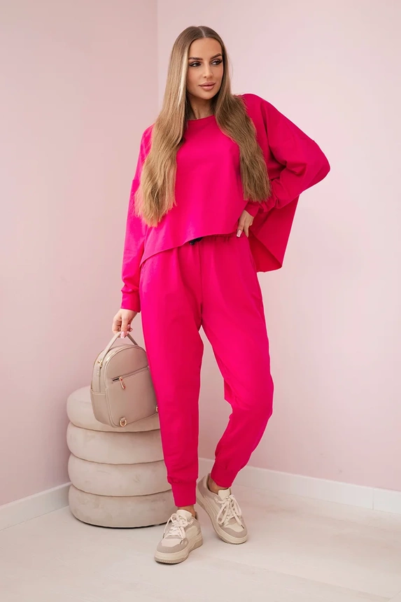 2-teiliges Set Bluse + Hose fuchsia