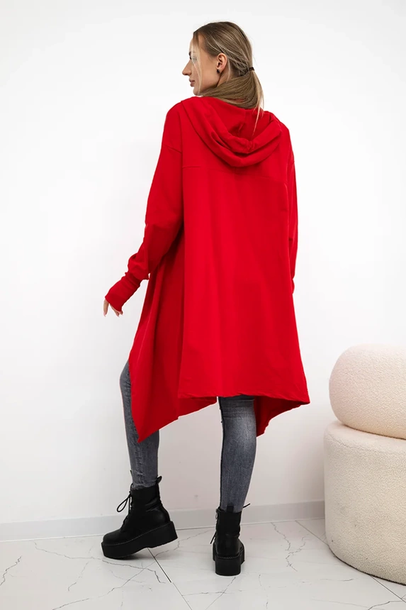 Blouse flared at the bottom red