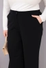 Damen Plus Size Hose mit weitem Bein und hohem Bund schwarz