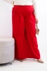 Damenhose Plus Size mit weiten Beinen und Falten rot