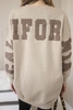 Insulated sweatshirt with California inscription light beige