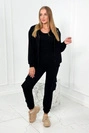 Set 3 in 1 Sweatshirt + Top + Hose schwarz