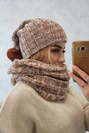 Dámska súprava s fleecom 4 Pory Roku K263 ťava + biela
