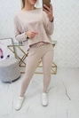 Set mit übergroßer Bluse beige