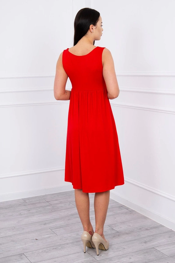 Dress with wide straps red