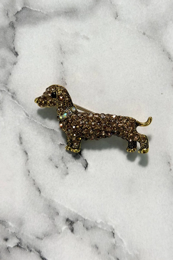 Brooch Dog A-2-21-6 golden color