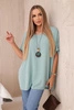 Oversized blouse with pendant dark mint