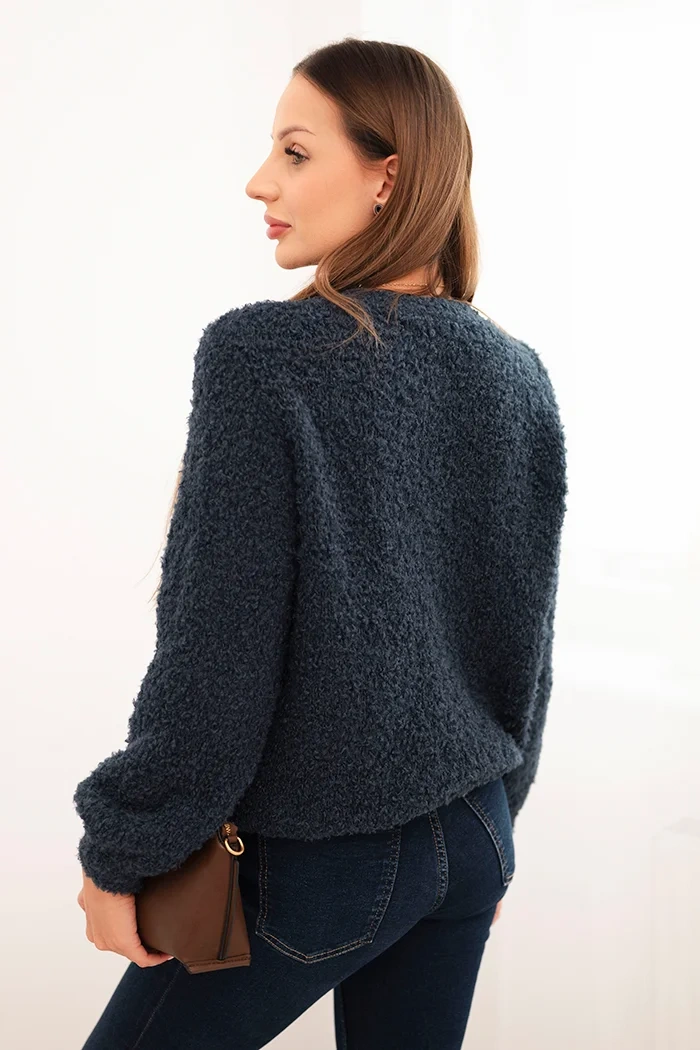 Damenpullover aus weichem Mohair blau