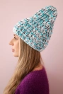 Moteriška kepurė Lora K312 turquoise+grey
