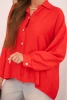 Elegant women's shirt made of viscose with decorative buttons red