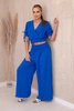 Two-piece set of trousers blouse cornflower blue