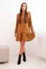 Dress with a flounce camel