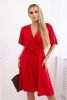 Šaty s vrstveným výstřihem červený